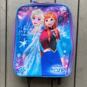 Disney Frozen Backpack Luggage Rolling suitcase Elsa Anna Purple zipper luggage